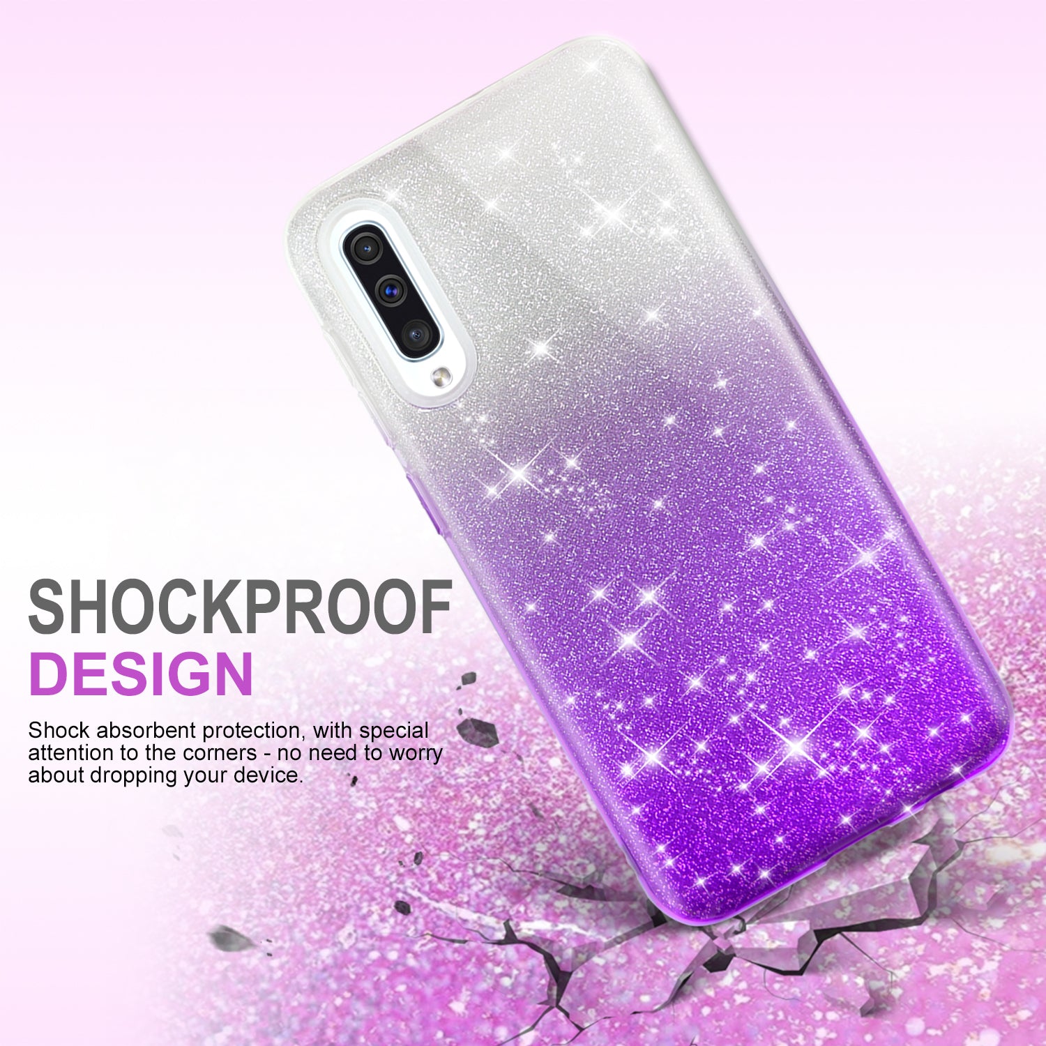 TJS "Venus" Glitter TPU Phone Case for Galaxy A50 - InfinityAccessories017