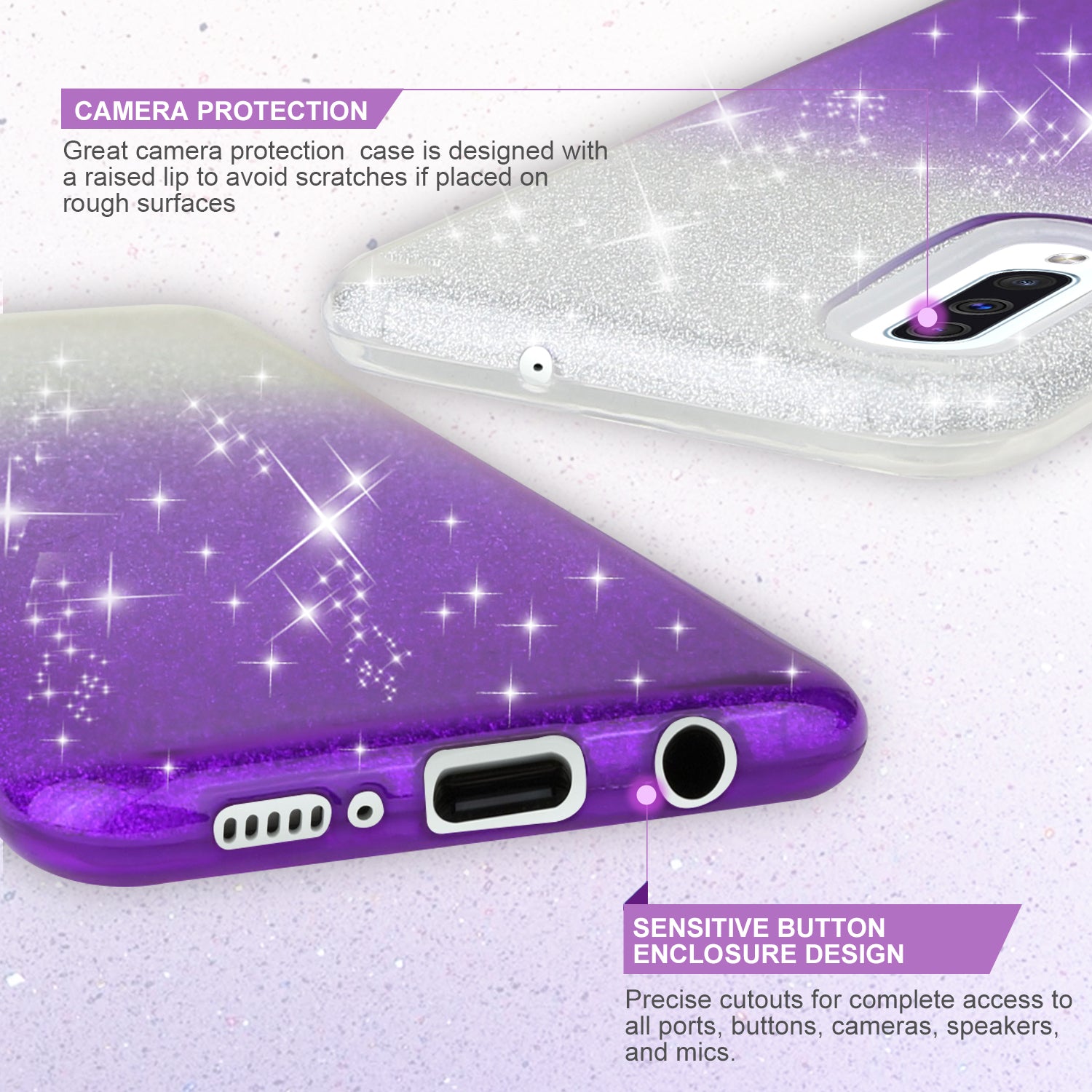 TJS "Venus" Glitter TPU Phone Case for Galaxy A50 - InfinityAccessories017