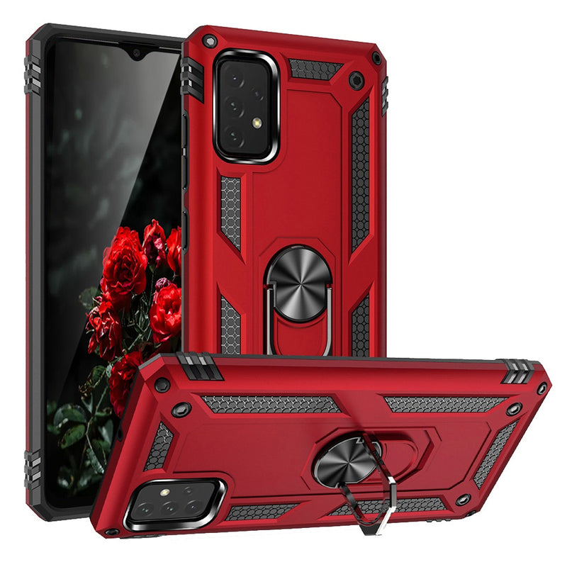 TJS "DuoGuard" Ring Kickstand Phone Case for Samsung Galaxy A23 5G
