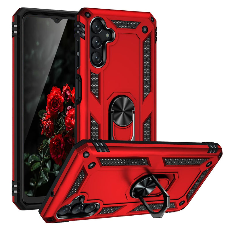 TJS "DuoGuard" Ring Kickstand Phone Case for Samsung Galaxy A13 5G