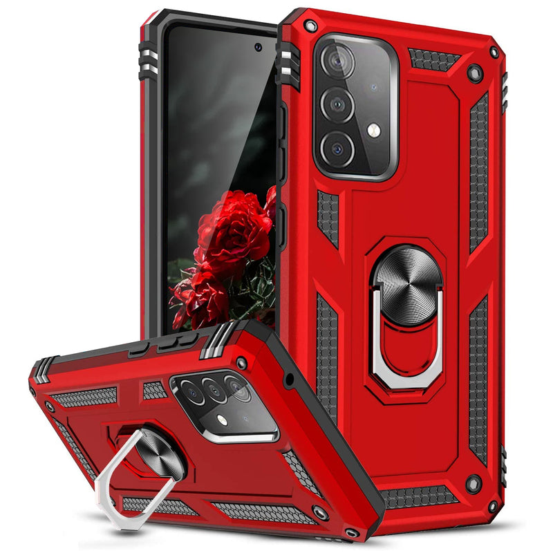 TJS "DuoGuard" Ring Kickstand Phone Case for Samsung Galaxy A33 5G