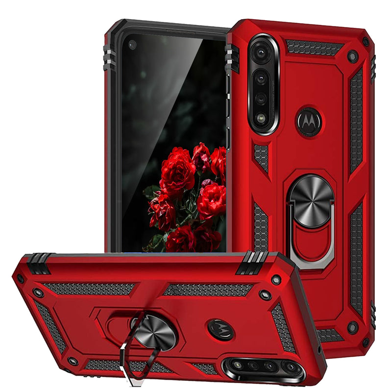 TJS "DuoGuard" Ring Kickstand Phone Case for Motorola Moto G Power 2020