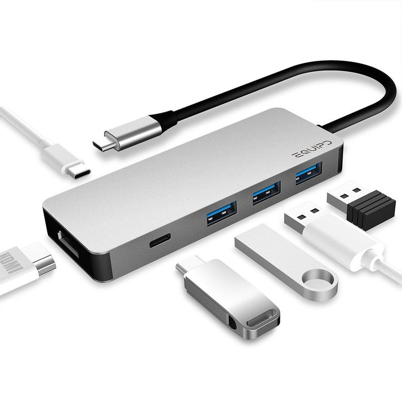 EQUIPD USB C Hub, 6-in-1 USB C Adapter with 4K HDMI, PD Charging - InfinityAccessories017