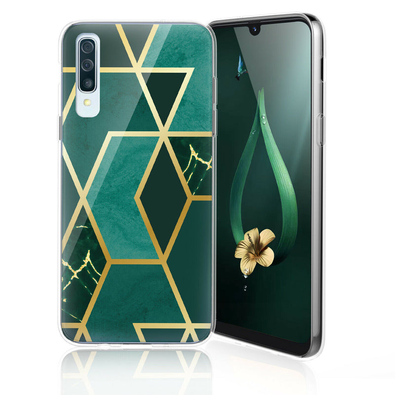 TJS "Juno" Marble Design IMD TPU Phone Case for Galaxy A50 - InfinityAccessories017