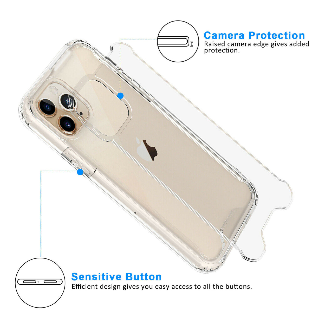 TJS ”Agile“ Transparent TPU Phone Case for iPhone 11, iPhone 11 Pro, iPhone 11 Pro Max - InfinityAccessories017