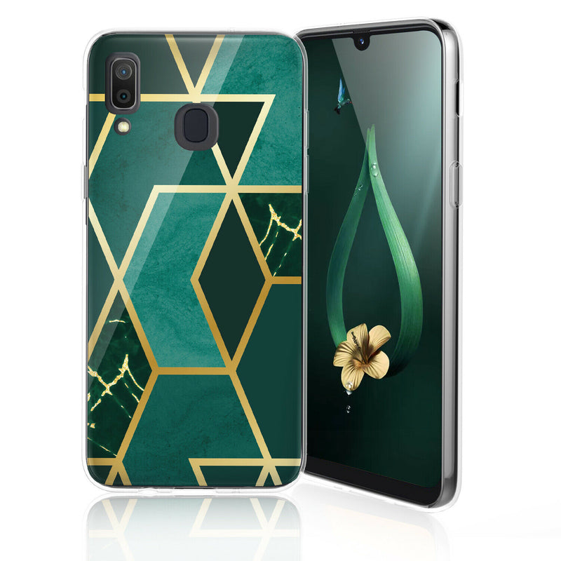 TJS "Juno" Marble Design IMD TPU Phone Case for Galaxy A20, Galaxy A30 - InfinityAccessories017