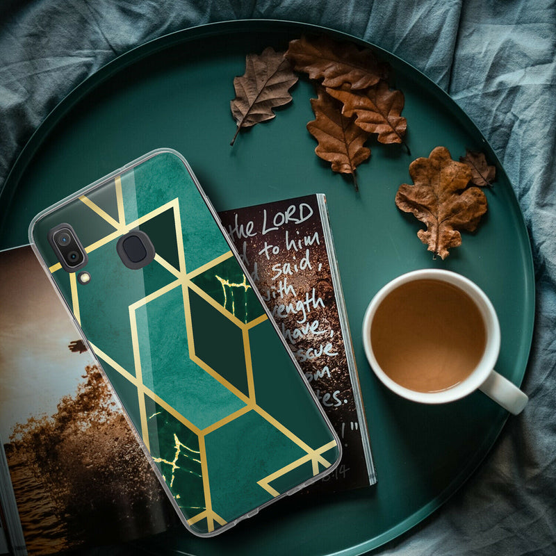 TJS "Juno" Marble Design IMD TPU Phone Case for Galaxy A20, Galaxy A30 - InfinityAccessories017