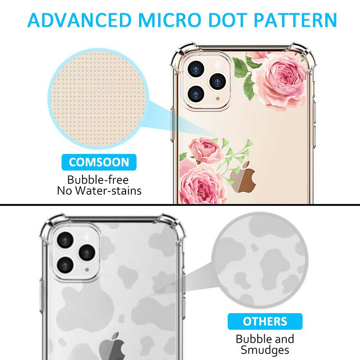 TJS "Ceres" Flower Design Clear TPU Phone Case for iPhone 11, iPhone 11 Pro, iPhone 11 Pro Max - InfinityAccessories017