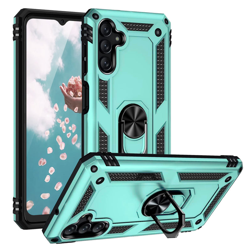TJS "DuoGuard" Ring Kickstand Phone Case for Samsung Galaxy A13 5G