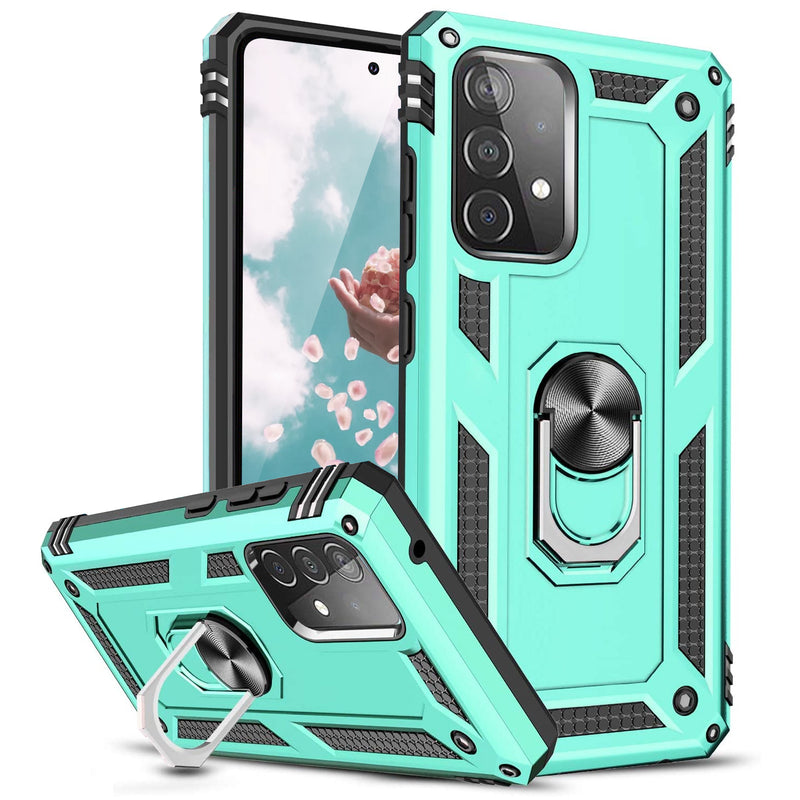 TJS "DuoGuard" Ring Kickstand Phone Case for Samsung Galaxy A33 5G
