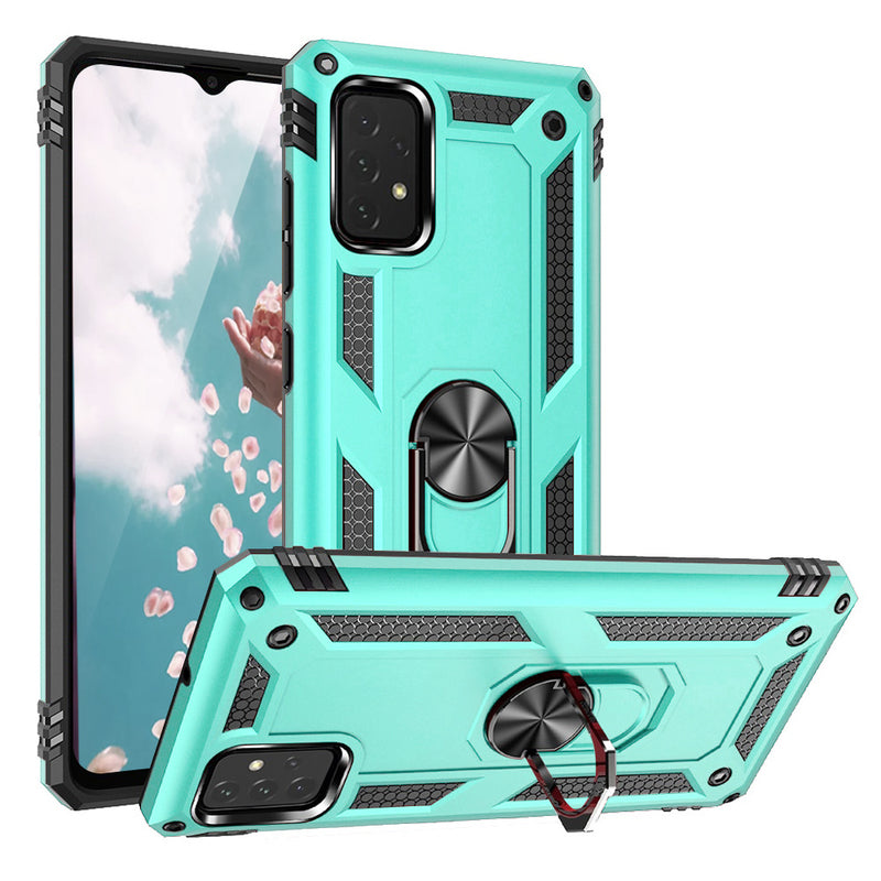 TJS "DuoGuard" Ring Kickstand Phone Case for Samsung Galaxy A23 5G