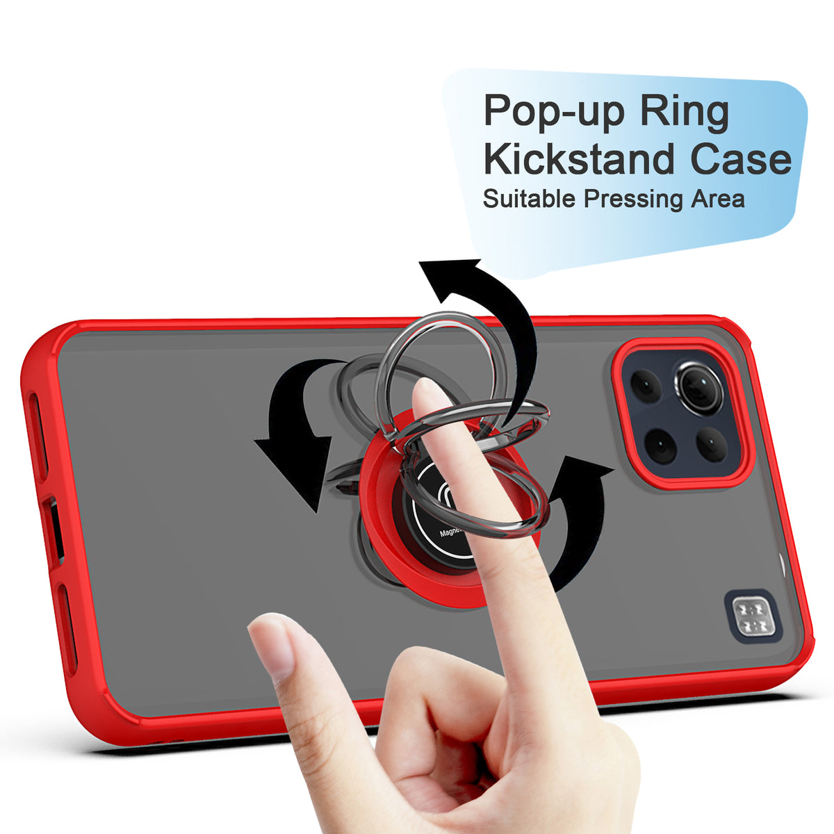 TJS "Define" Ring Kickstand Phone Case for LG K92 5G
