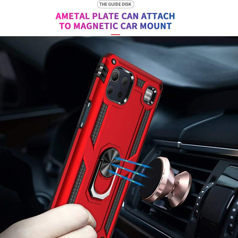 TJS “DuoGuard” Ring Kickstand Phone Case for LG K92 5G